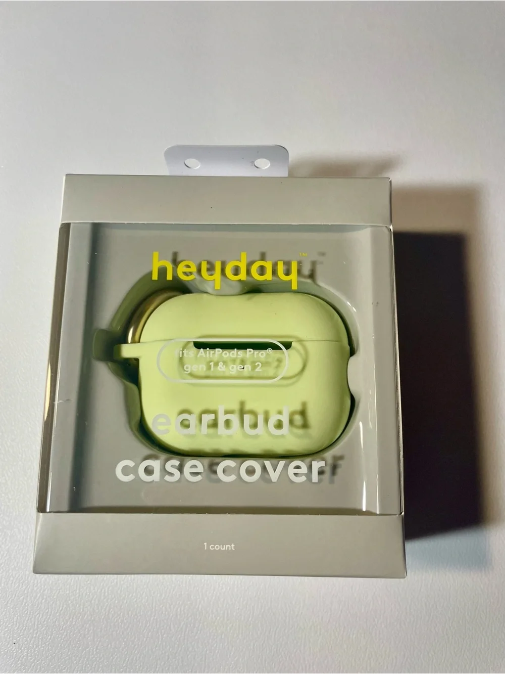 heyday Lime Green Earbud Case Cover for AirPods Pro Gen 1 And 2 NWT Carabiner